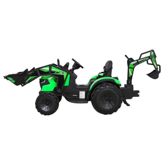 JOKO Elektrický Traktor Buggy 720-T s naberačkou, bagrom a vyklápacou vlečkou, penové kolesá, zelený
