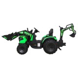JOKO Elektrický Traktor Buggy 720-T s naberačkou, bagrom a vyklápacou vlečkou, penové kolesá, zelený