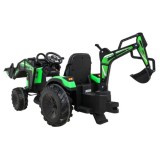 JOKO Elektrický Traktor Buggy 720-T s naberačkou, bagrom a vyklápacou vlečkou, penové kolesá, zelený