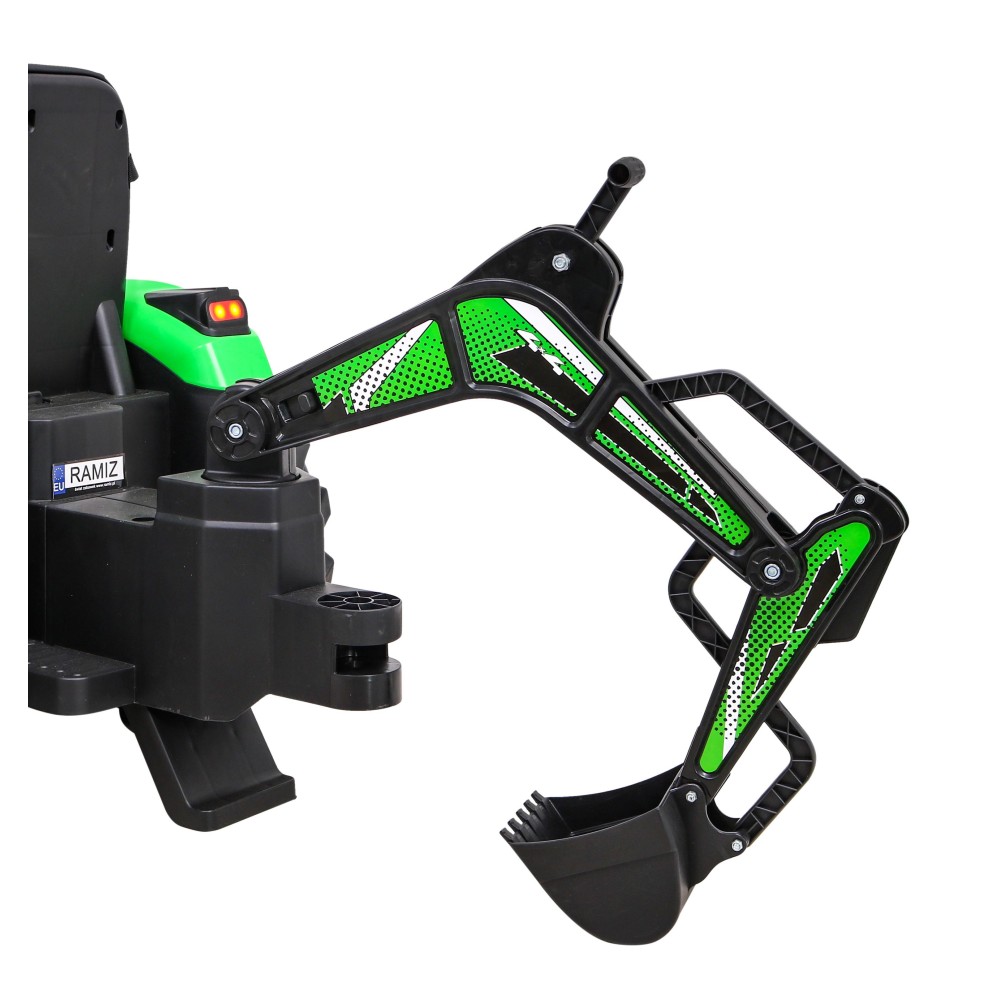 JOKO Elektrický Traktor Buggy 720-T s naberačkou, bagrom a vyklápacou vlečkou, penové kolesá, zelený