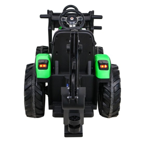 JOKO Elektrický Traktor Buggy 720-T s naberačkou, bagrom a vyklápacou vlečkou, penové kolesá, zelený