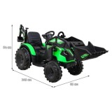 JOKO Elektrický Traktor Buggy 720-T s naberačkou, bagrom a vyklápacou vlečkou, penové kolesá, zelený