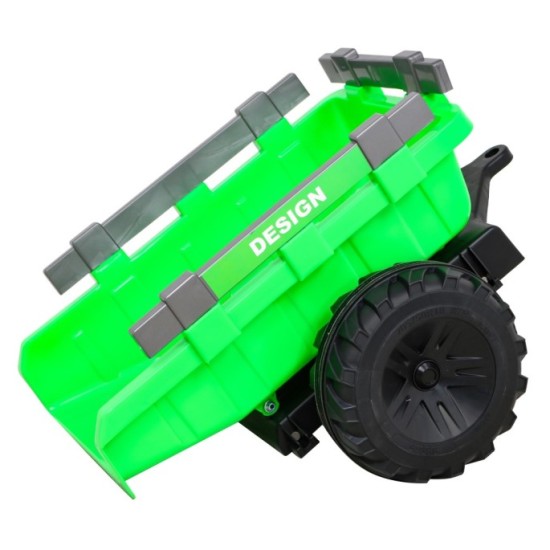 JOKO Elektrický Traktor Buggy 720-T s naberačkou, bagrom a vyklápacou vlečkou, penové kolesá, zelený