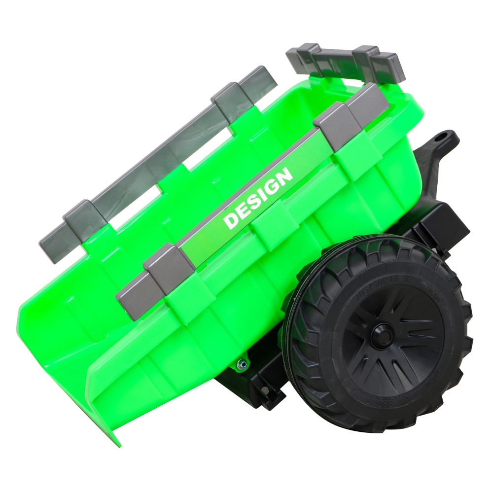 JOKO Elektrický Traktor Buggy 720-T s naberačkou, bagrom a vyklápacou vlečkou, penové kolesá, zelený