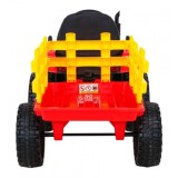 JOKO Elektrický traktor s vlečkou na drevo BLOW s diaľkovým ovládaním, penové kolesá, kožené sedadlo, Led svetlá, USB, MP3, červ
