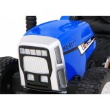 JOKO Elektrický traktor s vlečkou na drevo BLOW s diaľkovým ovládaním, penové kolesá, kožené sedadlo, Led svetlá, USB, MP3, modr