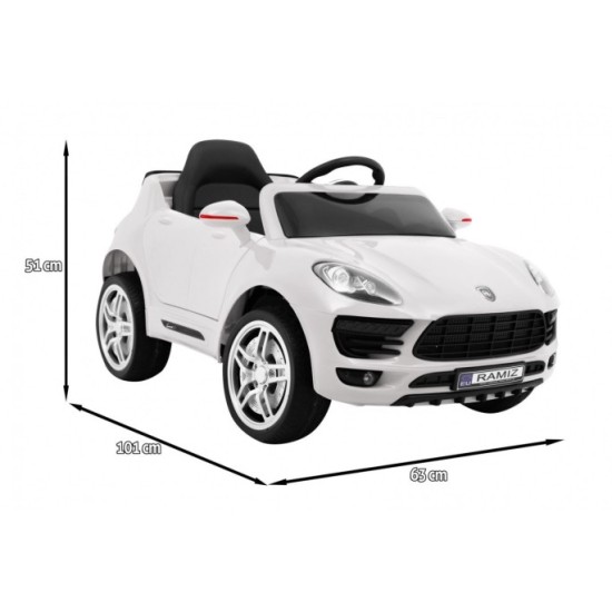 JOKO Elektrické autíčko Turbo-S, penové kolesá, FM rádio, biele