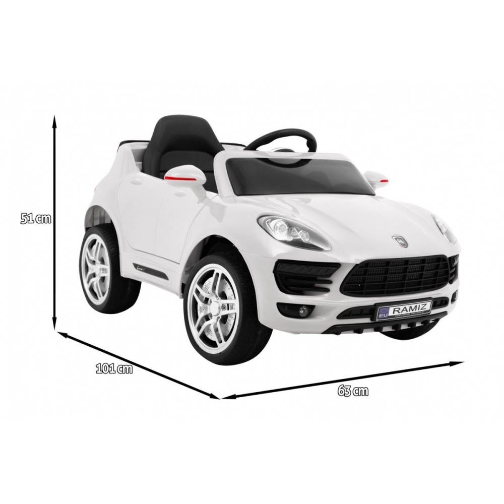 JOKO Elektrické autíčko Turbo-S, penové kolesá, FM rádio, biele