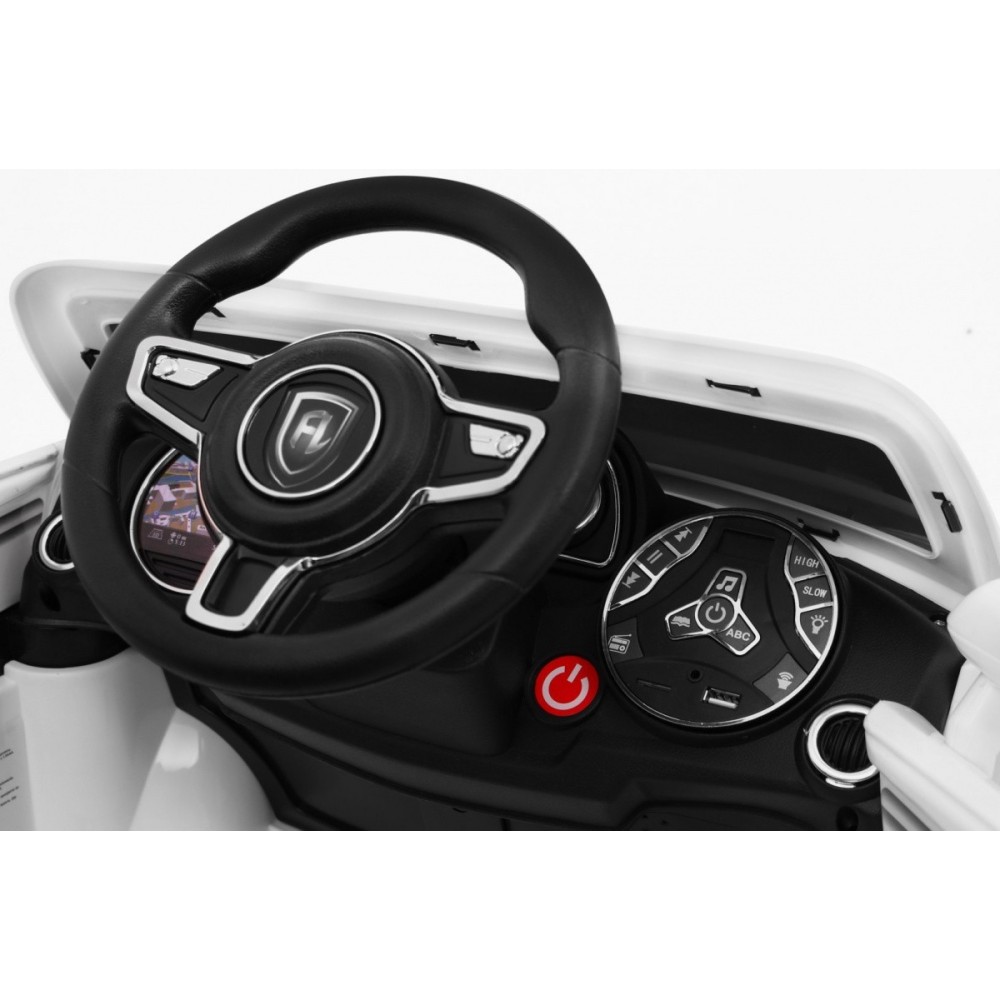 JOKO Elektrické autíčko Turbo-S, penové kolesá, FM rádio, biele