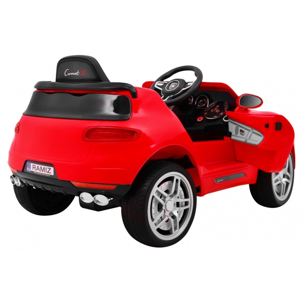JOKO Elektrické autíčko Turbo-S, penové kolesá, FM rádio, červené