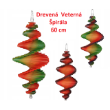 MKSTOR Drevená Veterná špirála 60cm Dúhová