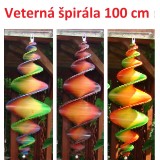 MKSTOR Drevená Veterná špirála 100cm Dúhová