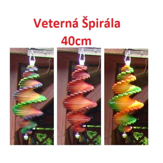 MKSTOR Drevená Veterná špirála 40cm Dúhová