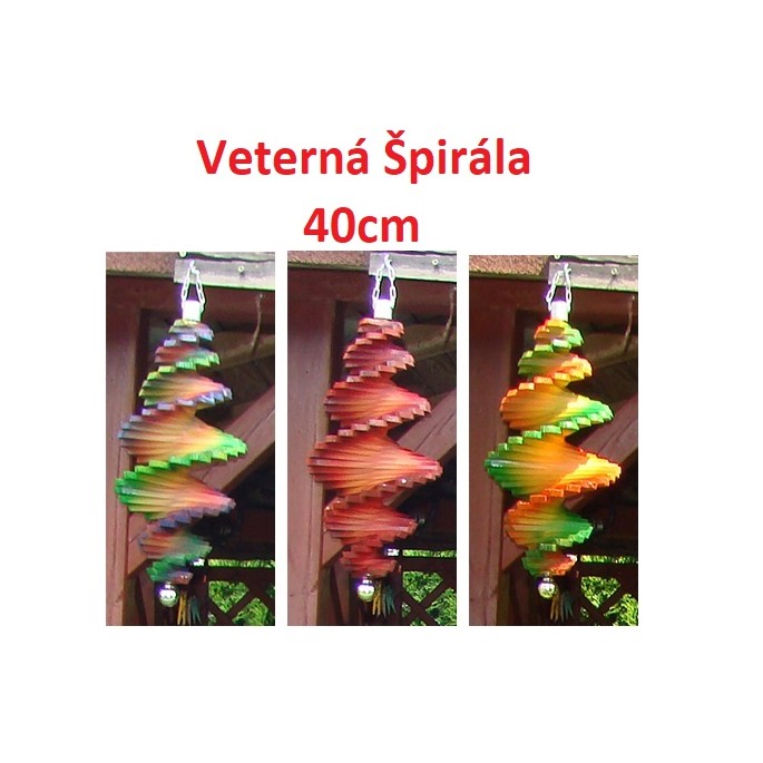 MKSTOR Drevená Veterná špirála 40cm Dúhová