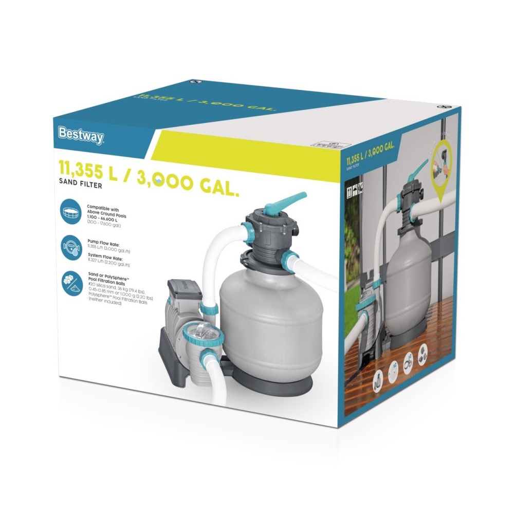 Bestway 58486 Piesková Bazénová filtrácia 11355 L/h + konektory a hadice