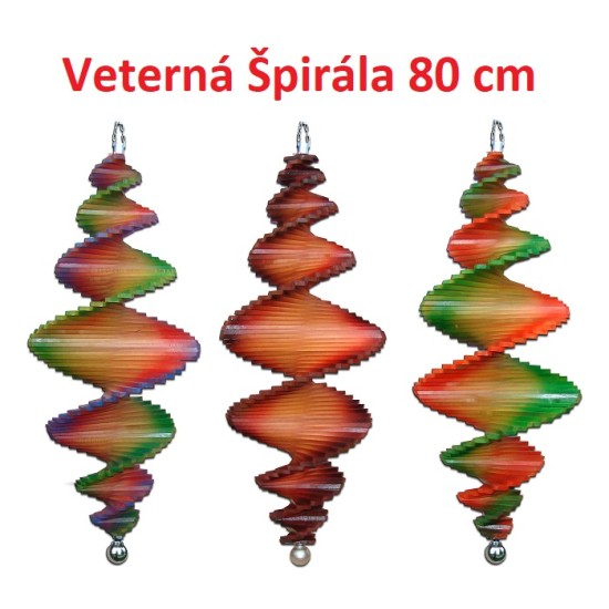 MKSTOR Drevená Veterná špirála 80cm Dúhová