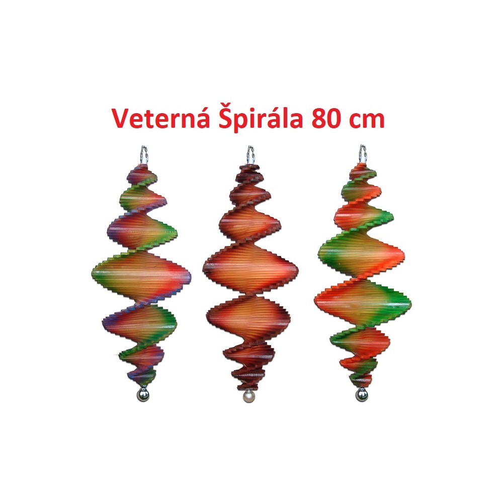 MKSTOR Drevená Veterná špirála 80cm Dúhová