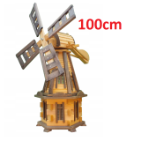 MKSTOR Drevený veterný mlyn záhradný otočný dekoračný 100cm
