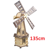 MKSTOR Drevený veterný mlyn záhradný otočný dekoračný 135cm, W52