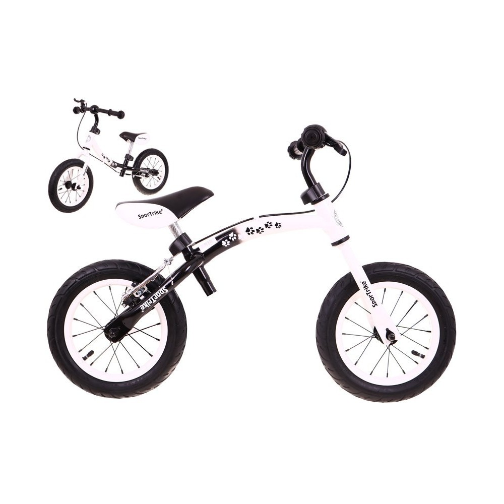 SporTrike Detské Cykloodrážadlo s otočným rámom 10"/12" Boomerang 2v1, biele