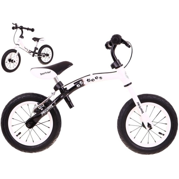 SporTrike Detské Cykloodrážadlo s otočným rámom 10"/12" Boomerang 2v1, biele
