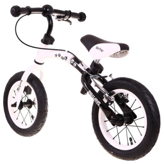 SporTrike Detské Cykloodrážadlo s otočným rámom 10"/12" Boomerang 2v1, biele