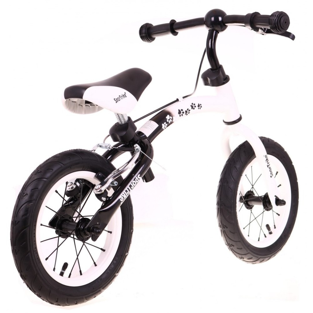 SporTrike Detské Cykloodrážadlo s otočným rámom 10"/12" Boomerang 2v1, biele
