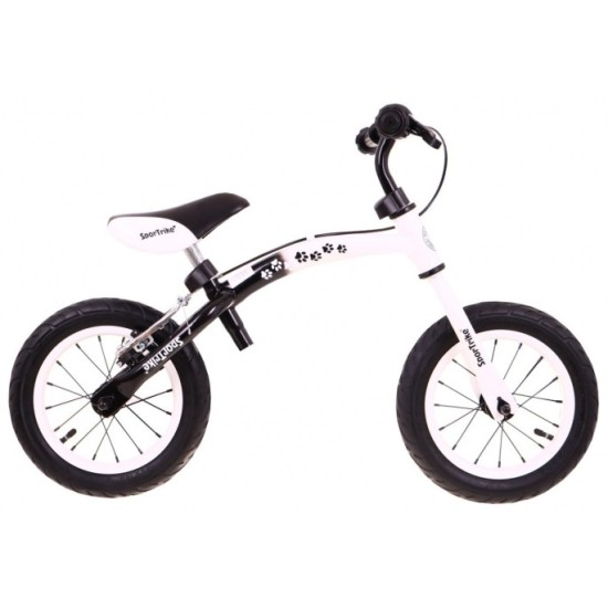 SporTrike Detské Cykloodrážadlo s otočným rámom 10"/12" Boomerang 2v1, biele