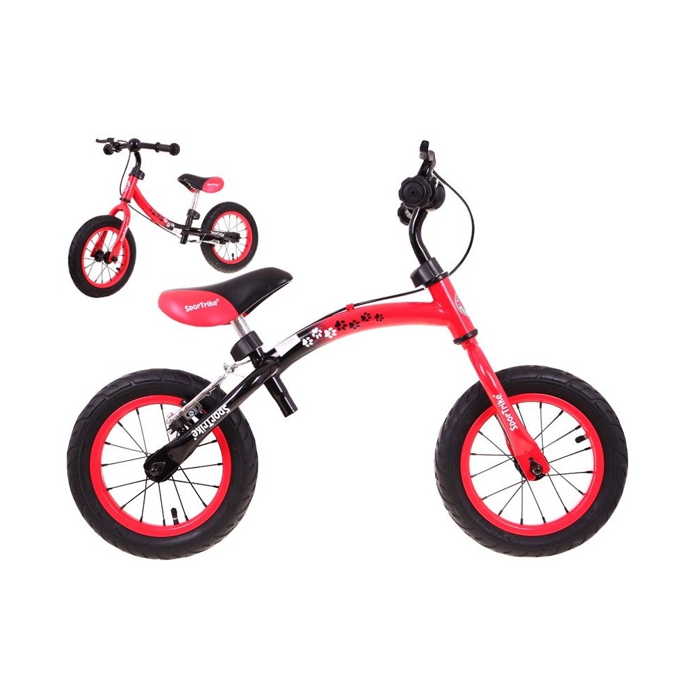 SporTrike Detské Cykloodrážadlo s otočným rámom 10"/12" Boomerang 2v1, červené