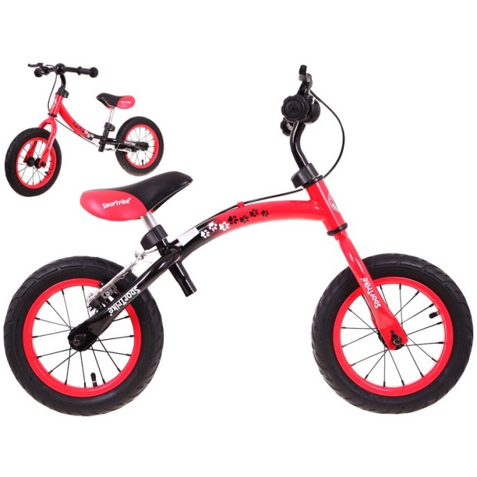 SporTrike Detské Cykloodrážadlo s otočným rámom 10"/12" Boomerang 2v1, červené