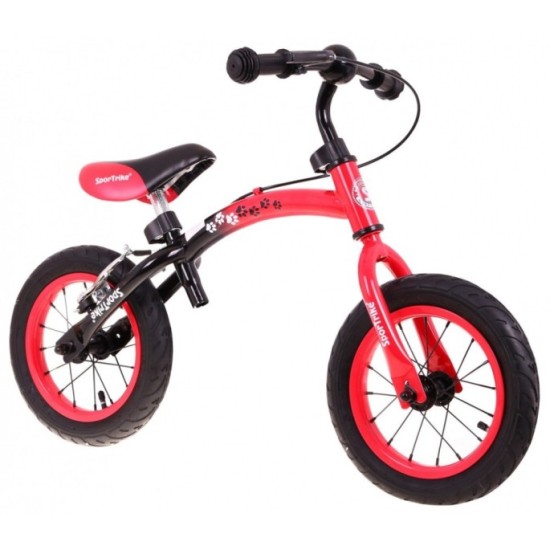 SporTrike Detské Cykloodrážadlo s otočným rámom 10"/12" Boomerang 2v1, červené