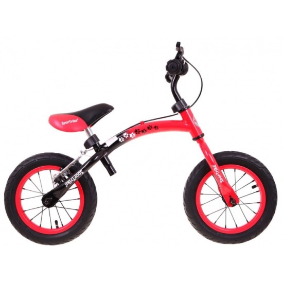 SporTrike Detské Cykloodrážadlo s otočným rámom 10"/12" Boomerang 2v1, červené