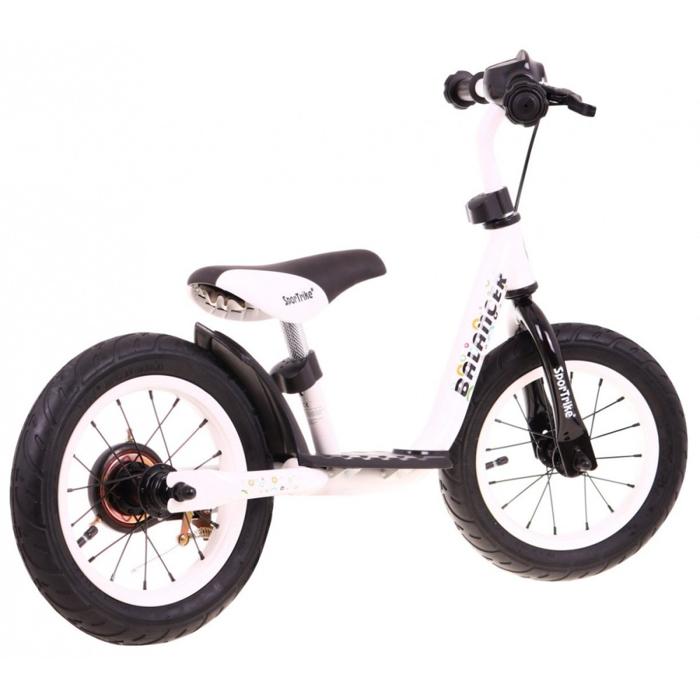 SporTrike Detské Cyklo Odrážadlo Balancer 12", nafukovacie kolesá, biele