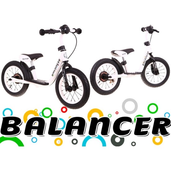 SporTrike Detské Cyklo Odrážadlo Balancer 12", nafukovacie kolesá, biele