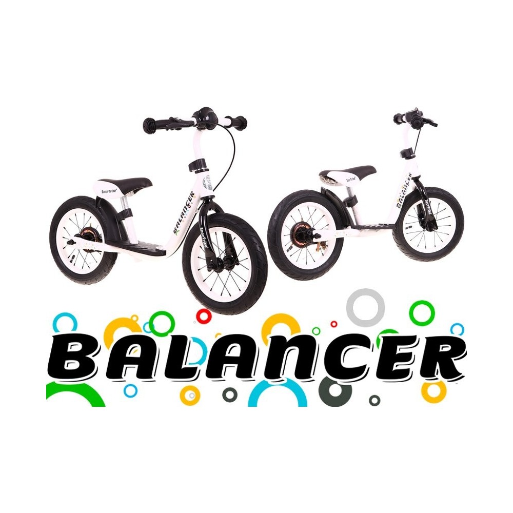 SporTrike Detské Cyklo Odrážadlo Balancer 12", nafukovacie kolesá, biele
