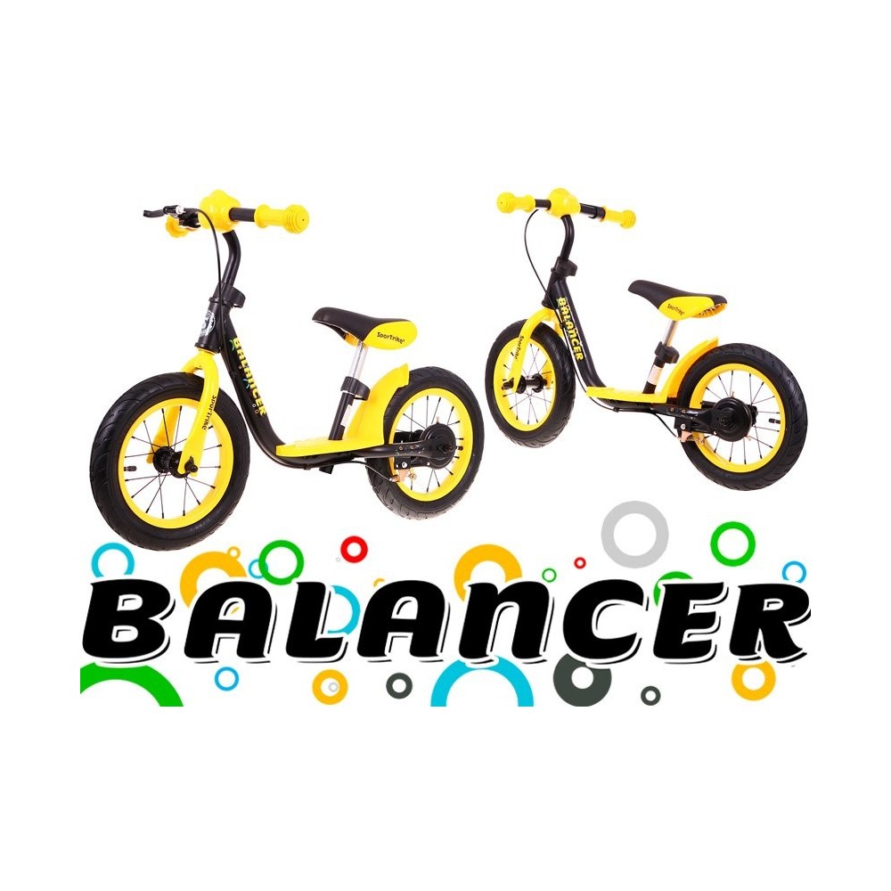 SporTrike Detské Cyklo Odrážadlo Balancer 12", nafukovacie kolesá, žlté