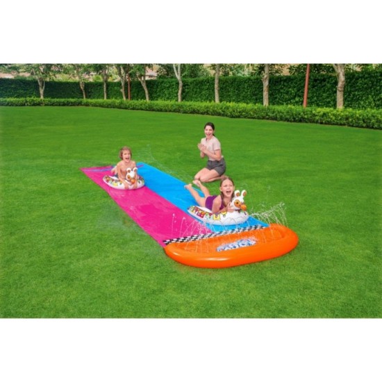 Bestway 52320 Vodná šmýkačka 488 cm dvojitá + 2 nafukovacie Lamy