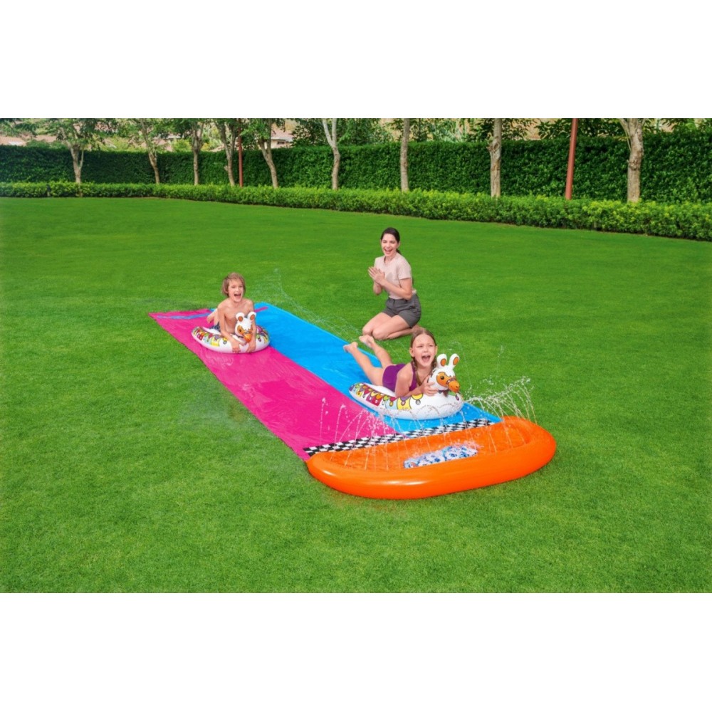 Bestway 52320 Vodná šmýkačka 488 cm dvojitá + 2 nafukovacie Lamy