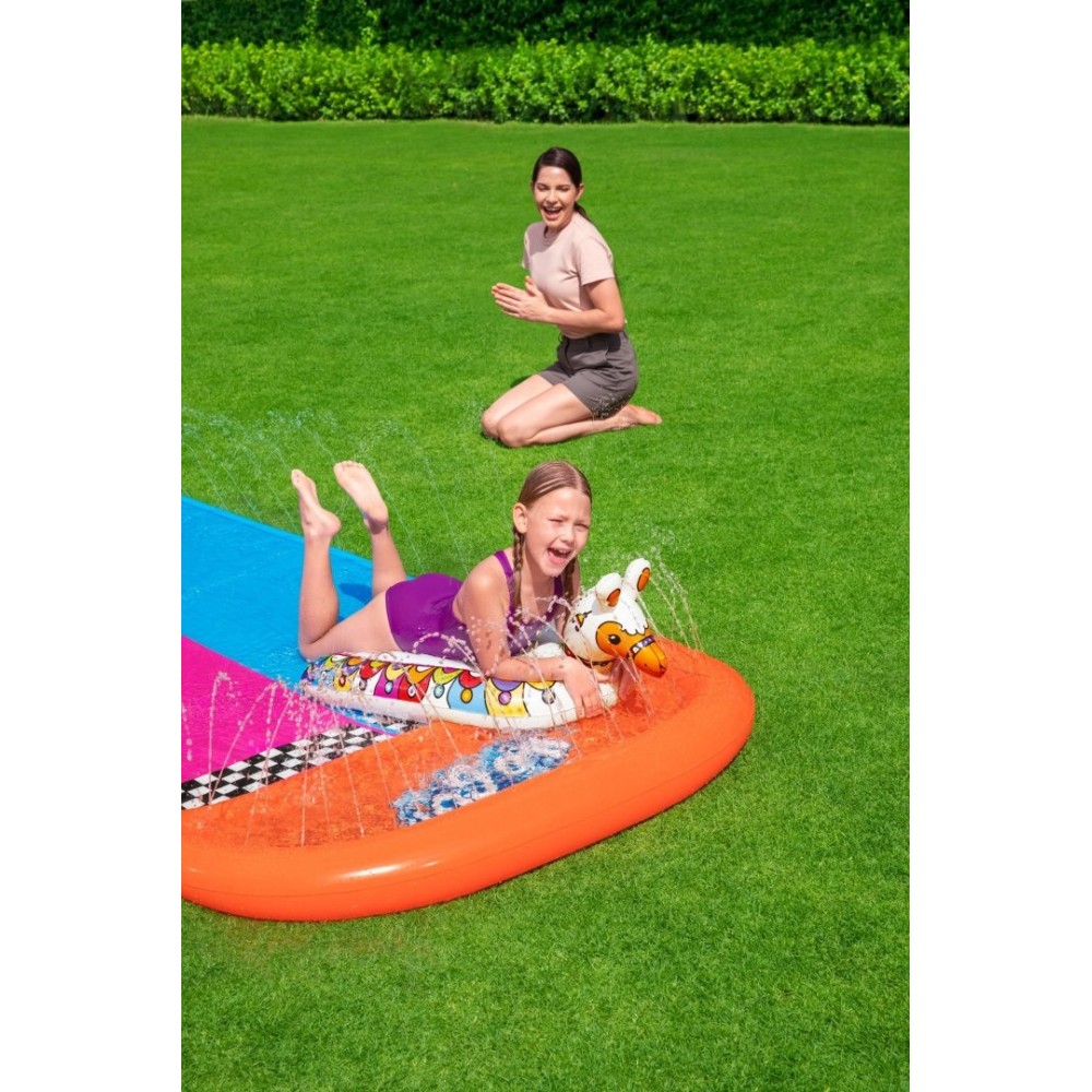 Bestway 52320 Vodná šmýkačka 488 cm dvojitá + 2 nafukovacie Lamy