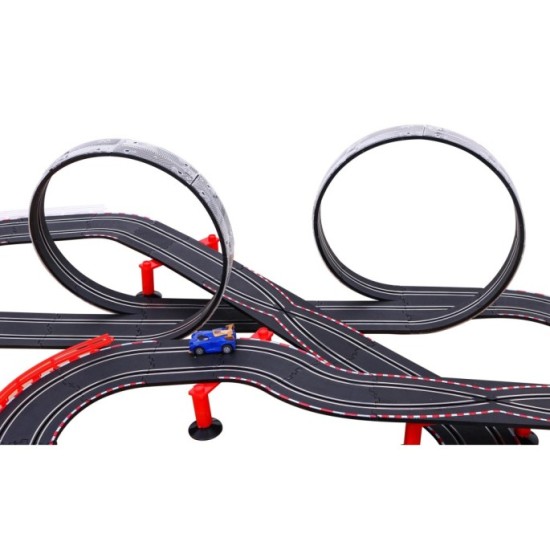 JOKO Veľká Autodráha s Led svetlom 7m + Funkcia Zmena Rýchlosti + adaptér na 220V + 2 autíčka
