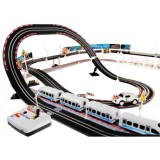 JOKO Vlaková súprava a Autodráha 2v1 Racetrack na diaľkové ovládanie + Vláčik, Vagóny a autá, rýchlosť 20km/h