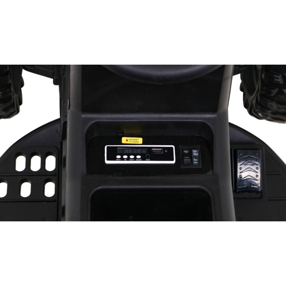 JOKO Elektrický Traktor s vlečkou, diaľkové ovládanie, penové kolesá, kožené sedadlo, Lopatka, čierny