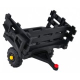 JOKO Elektrický Traktor s vlečkou, diaľkové ovládanie, penové kolesá, kožené sedadlo, Lopatka, čierny