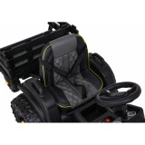 JOKO Elektrický Traktor s vlečkou, diaľkové ovládanie, penové kolesá, kožené sedadlo, Lopatka, čierny