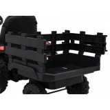 JOKO Elektrický Traktor s vlečkou, diaľkové ovládanie, penové kolesá, kožené sedadlo, Lopatka, čierny