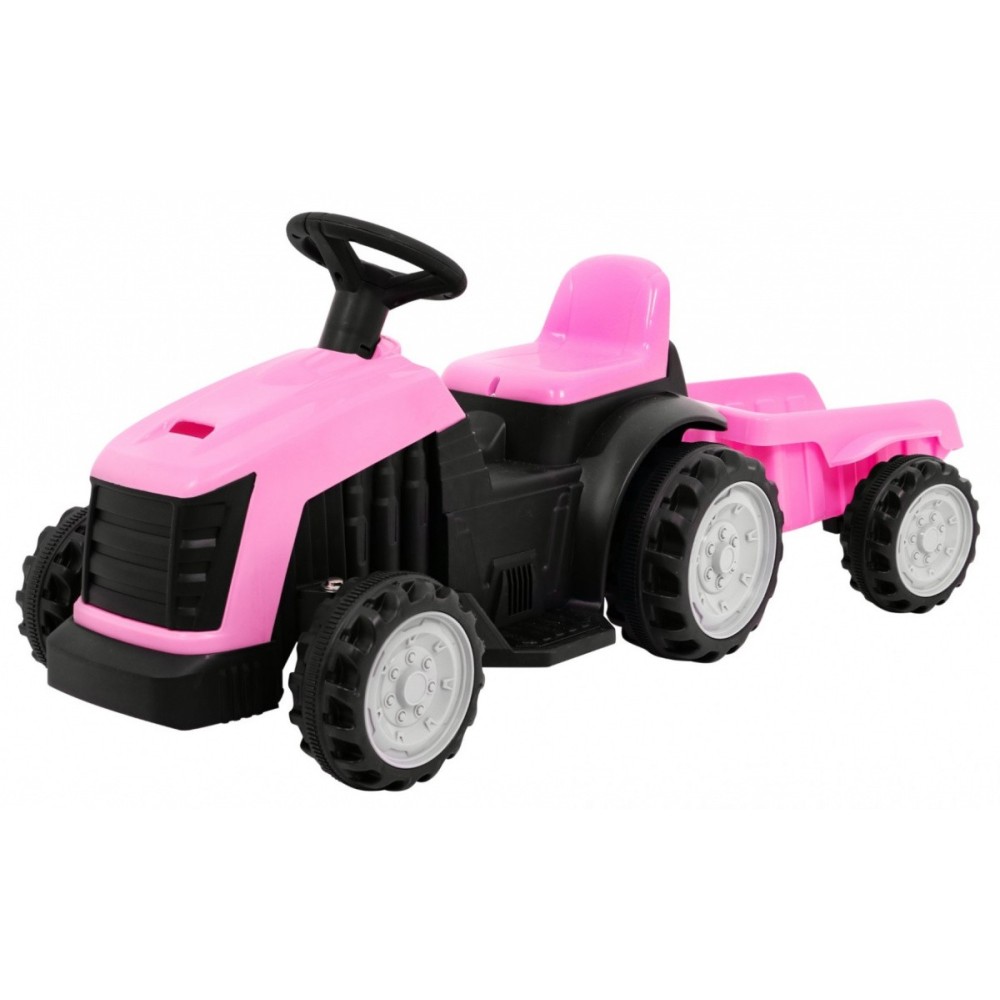 JOKO Elektrický traktor s vlečkou, nosnosť 25kg, ružový