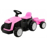 JOKO Elektrický traktor s vlečkou, nosnosť 25kg, ružový
