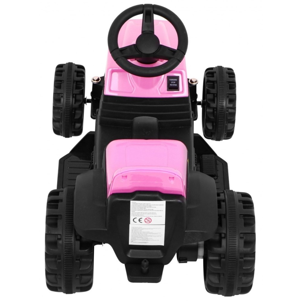 JOKO Elektrický traktor s vlečkou, nosnosť 25kg, ružový