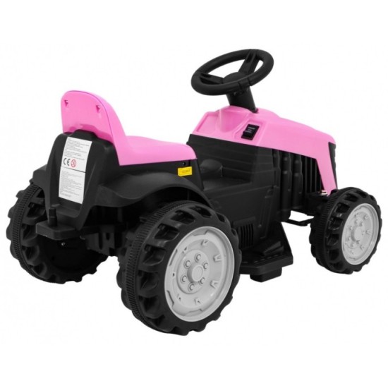 JOKO Elektrický traktor s vlečkou, nosnosť 25kg, ružový
