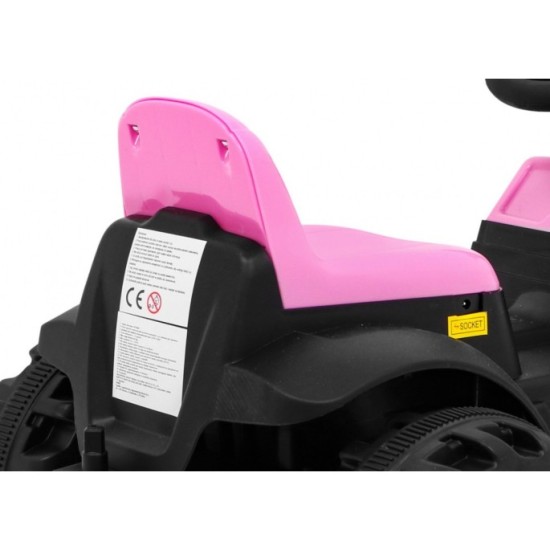 JOKO Elektrický traktor s vlečkou, nosnosť 25kg, ružový